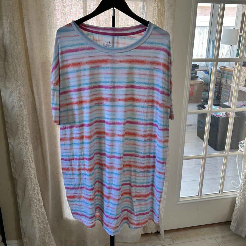 Secret Treasures Pastel Striped pajama night shirt xl